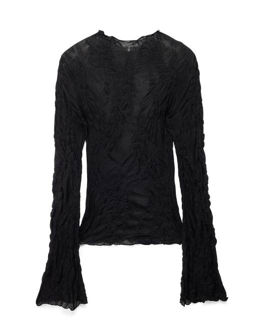 NA-KD top en dentelle à manches longues noir, 5 de 5