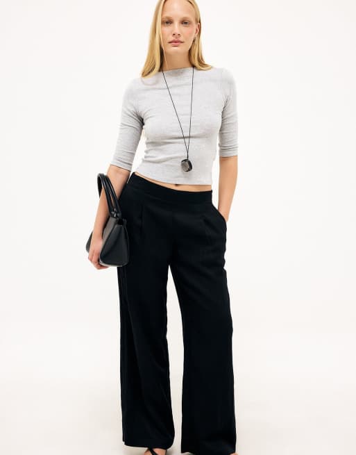 NA-KD top en jersey 3/4 gris chiné, 4 de 4