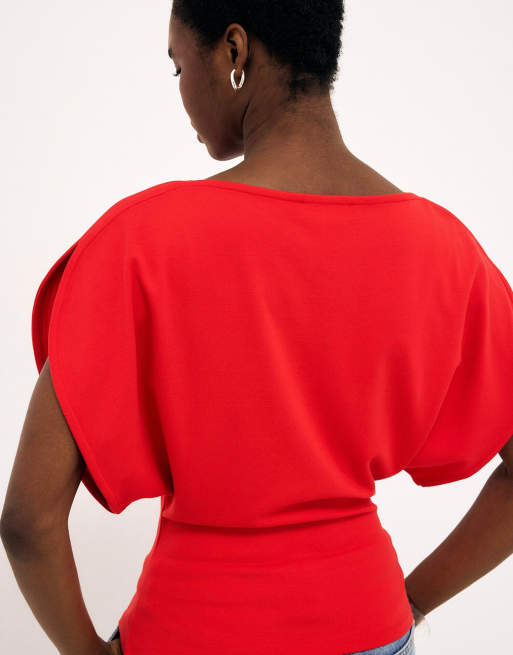 NA-KD top en jersey punto sculptural rouge, 2 de 3