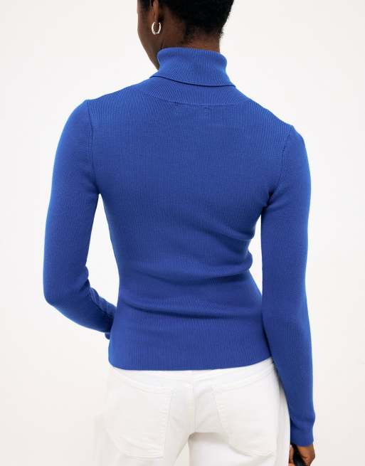 NA-KD top en maille côtelée à col roulé et manches longues bleu, 2 de 5