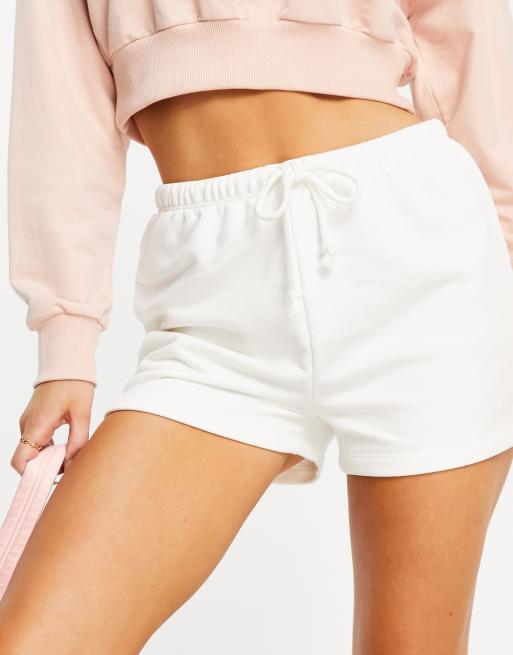 NA-KD trackie shorts in white | ASOS
