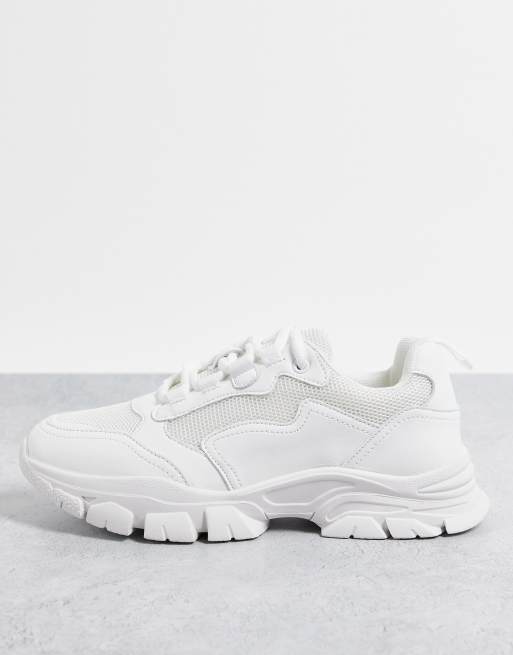 NA-KD trekking sole chunky trainers in white | ASOS