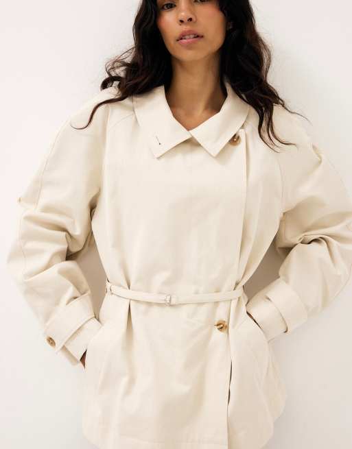 NA-KD trench-coat à col montant beige, 2 de 5
