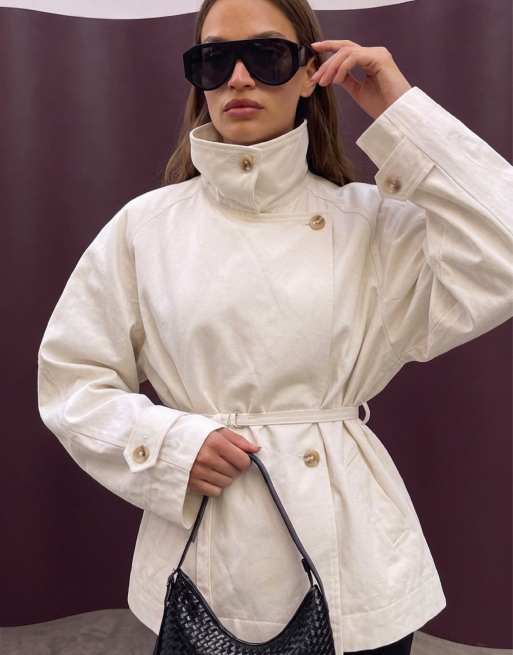 NA-KD trench-coat à col montant beige, 5 de 5