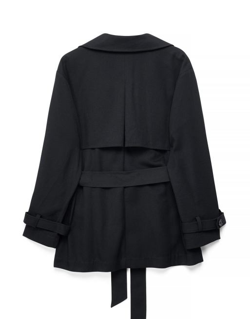 NA-KD trench-coat court ceinturé noir, 4 de 5