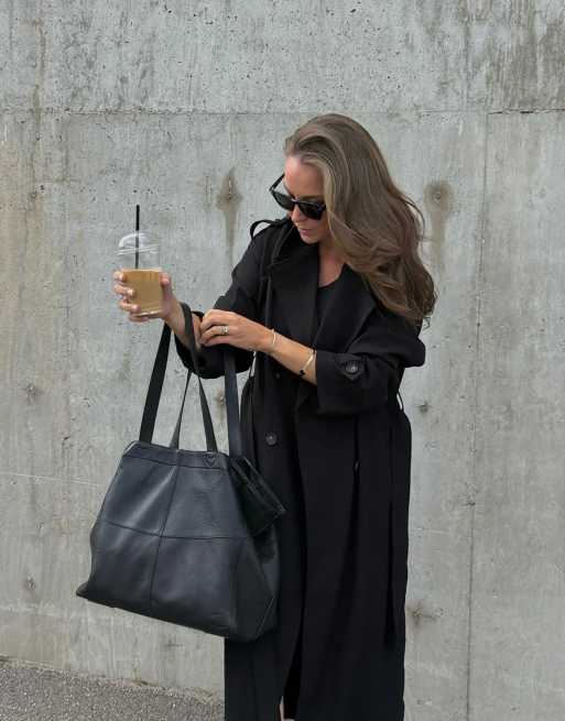 NA-KD trench-coat long noir, 5 de 5