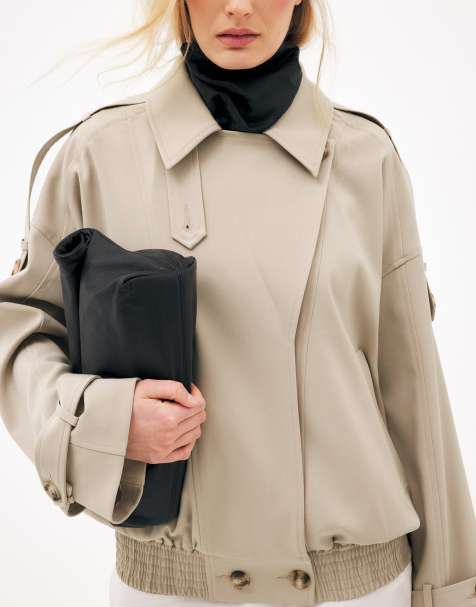 NA-KD - Trench-coat style bomber - Beige - view 1
