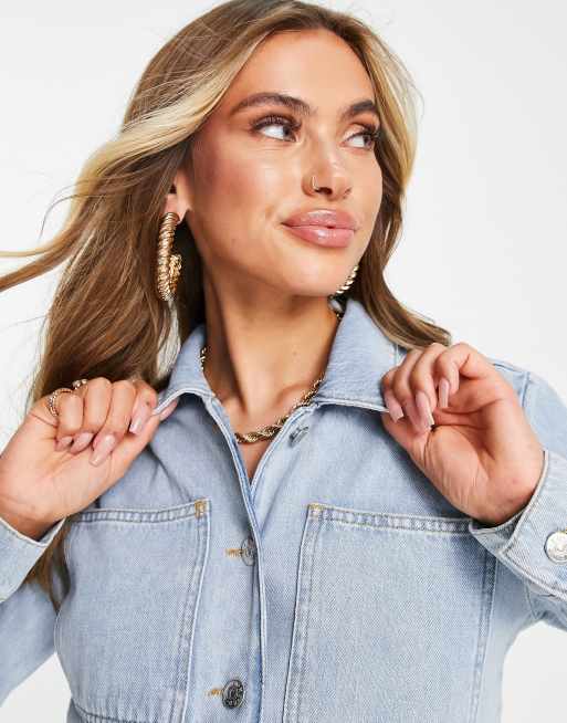 NA-KD - Tuta jumpsuit azzurra con cintura in vita, 3 di 4