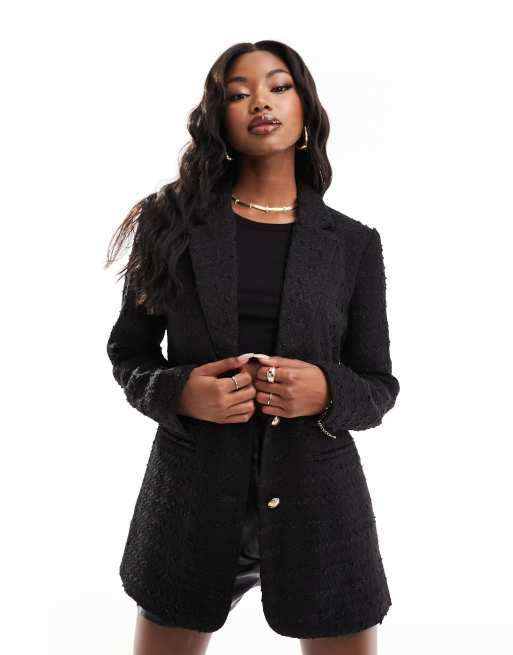 Tweed cheap black blazer