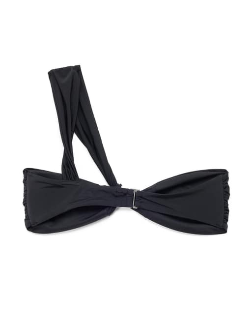 NA-KD Twisted bikini top in black, 5 of 5