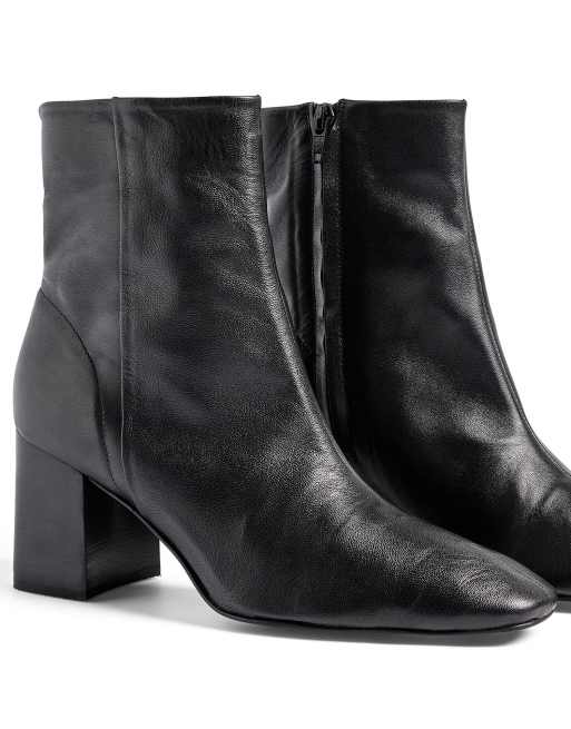 NA-KD Unlined leather ankle boots in black, 4 of 5