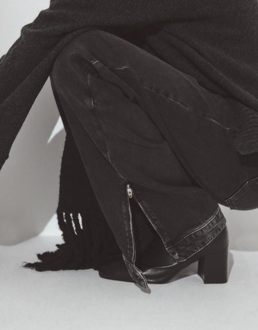NA-KD Unlined leather ankle boots in black, 5 of 5