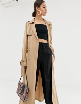 Na-kd utility lightweight trench coat in beige | ASOS