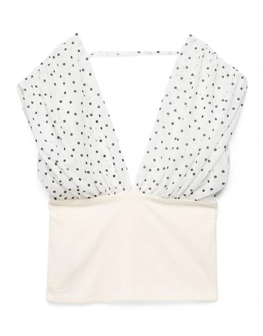 NA-KD V neck top in dotted, 5 of 5