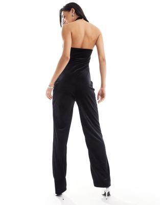 NA-KD velvet jumpsuit in black | ASOS