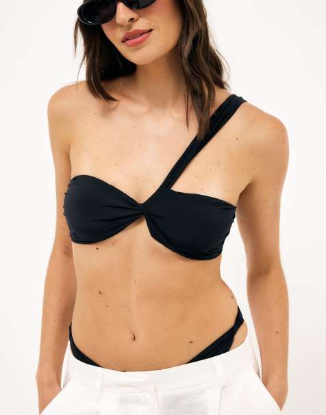 NA-KD – Verdrehtes Bikini-Oberteil in Schwarz - view 1
