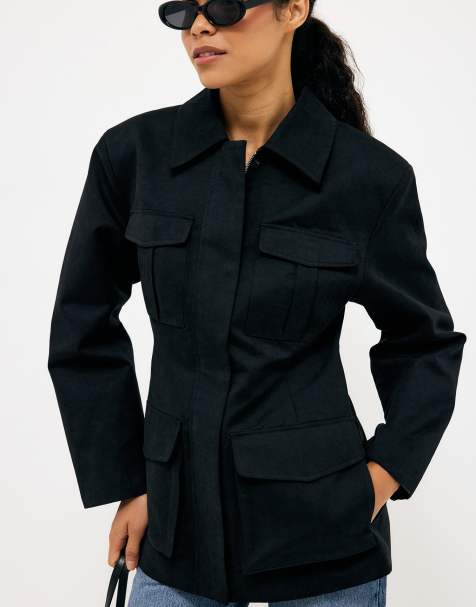 NA-KD veste à détail de poche noire - view 1