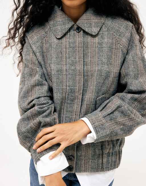 NA-KD veste à manches raglan en mélange de laine à carreaux, 2 de 5