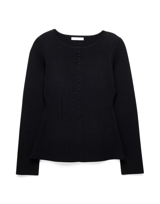 NA-KD veste cardigan à détails de coutures noire, 4 de 5