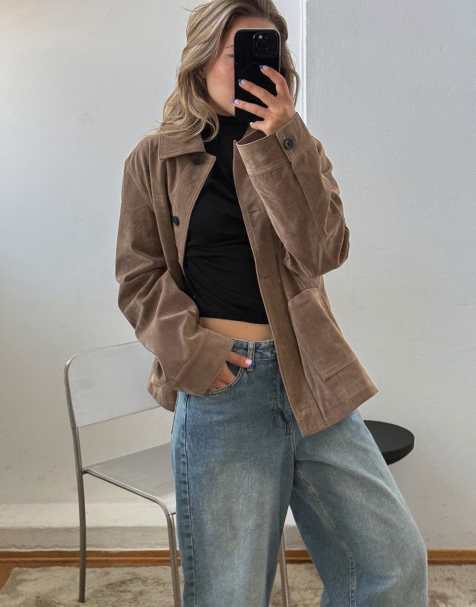 NA-KD veste en daim synthétique avec poche plaquée beige - view 1