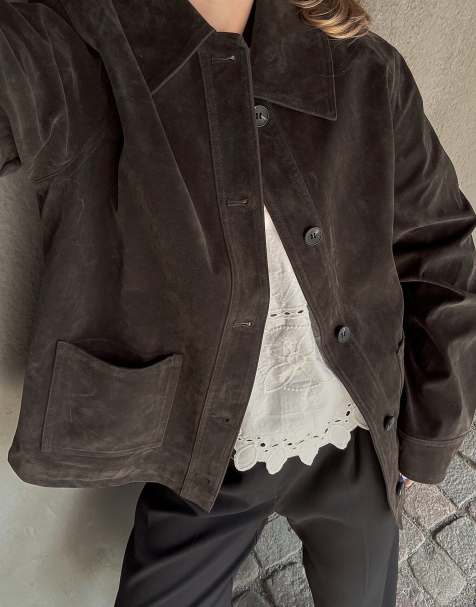 NA-KD veste en daim synthétique avec poche plaquée marron foncé - view 1