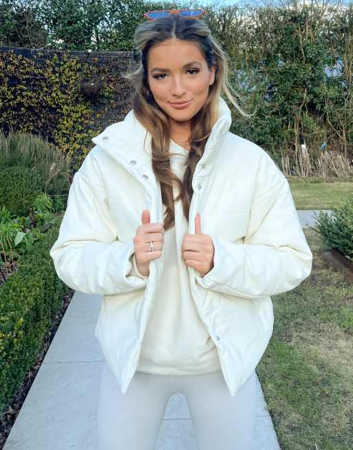NA-KD - Veste en imitation cuir - Crème