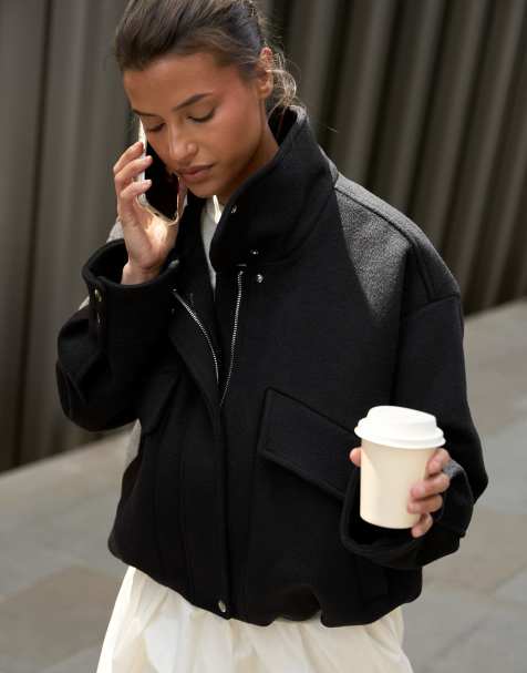 NA-KD veste en mélange de laine avec détail de poche noire - view 1
