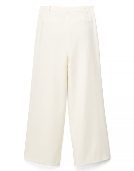 NA-KD Wide high waist suit trouser in white, 5 of 5