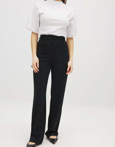 NA-KD Wide high waist trouser in black - view 1