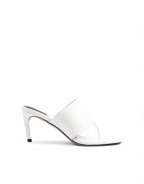 NA-KD Wide strap heels in white - view 1