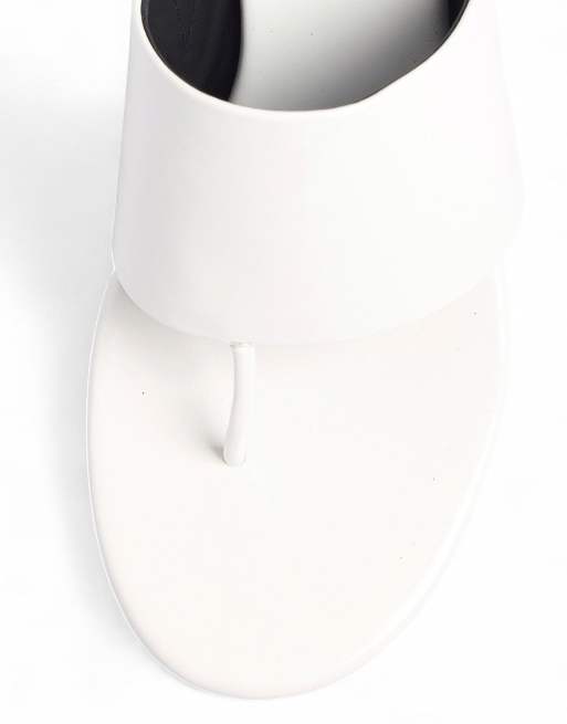 NA-KD Wide strap heels in white, 4 of 5