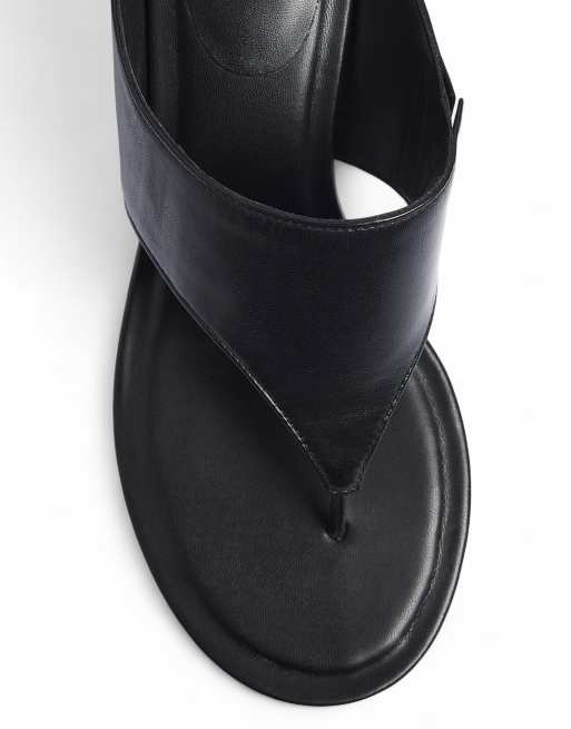 NA-KD Wide strap leather heels in black, 5 of 5