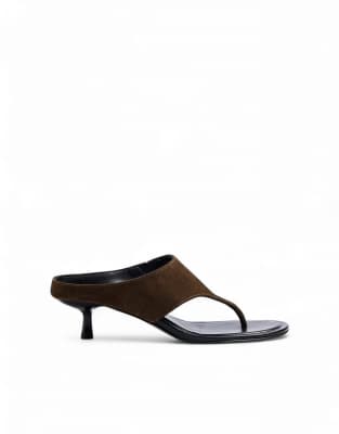  Wide strap leather heels 