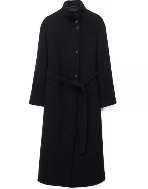 NA-KD Wool blend high neck coat in black, 5 of 5