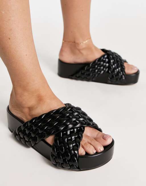 NA KD woven sandals in black ASOS