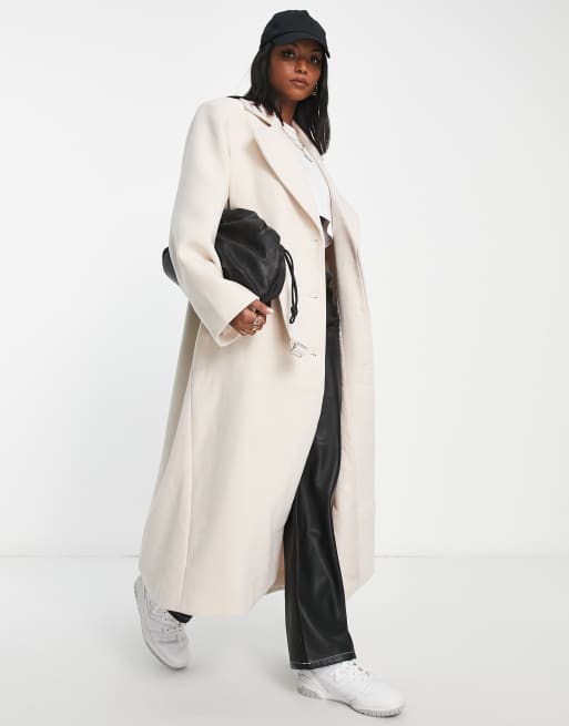 NA-KD x Angelica Blick wool blend coat in beige