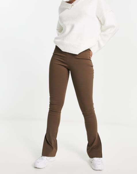 NA-KD x Angelica Block - Broek met splitjes in bruin - view 1