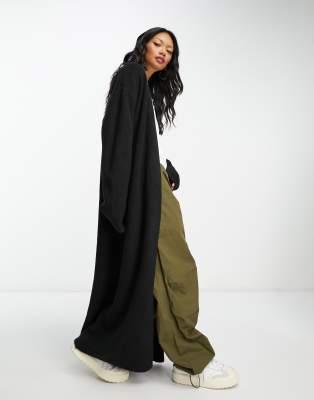 NA-KD x Annijor long knitted cardigan in black