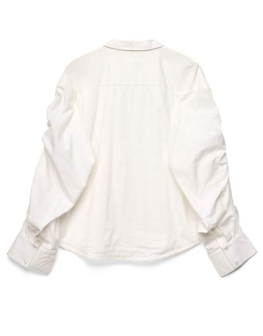 NA-KD x Charlotte Olivia chemise à cordon de serrage blanche, 5 de 5