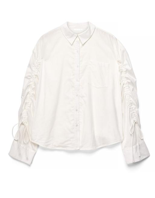 NA-KD x Charlotte Olivia Drawstring detail shirt in white, 4 of 5