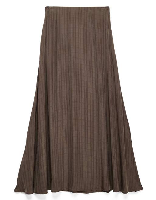 NA-KD x Charlotte Olivia jupe longue à carreaux taille mi-haute marron, 5 de 5