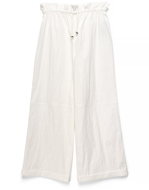NA-KD x Charlotte Olivia pantalon large à cordon de serrage blanc, 5 de 5