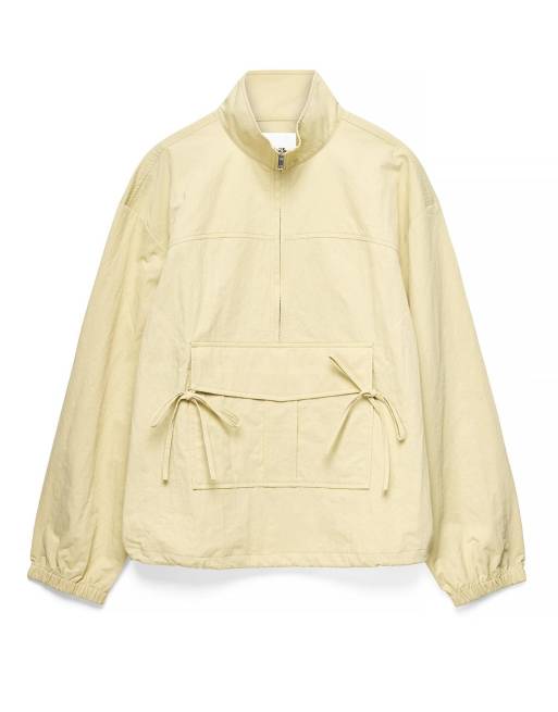 NA-KD x Charlotte Olivia Pocket detail half zip jacket in beige, 5 of 5