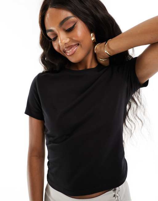 NA KD x Chloe Monchamp cropped T shirt in black