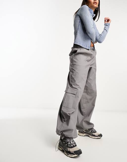 NA-KD x Chloe Schuterman loose fit cargo pants in gray