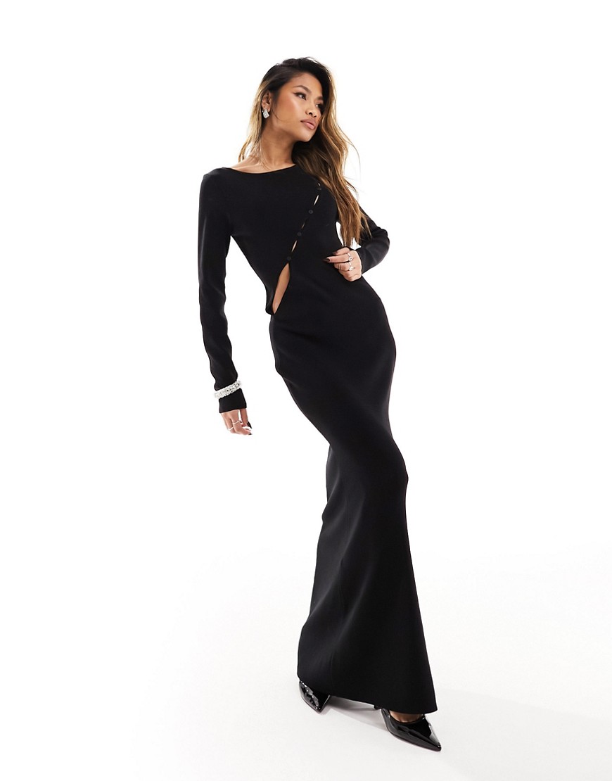 NA-KD x Claire Rose cut out maxi dress in black