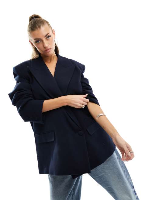 Asos navy hot sale blazer womens