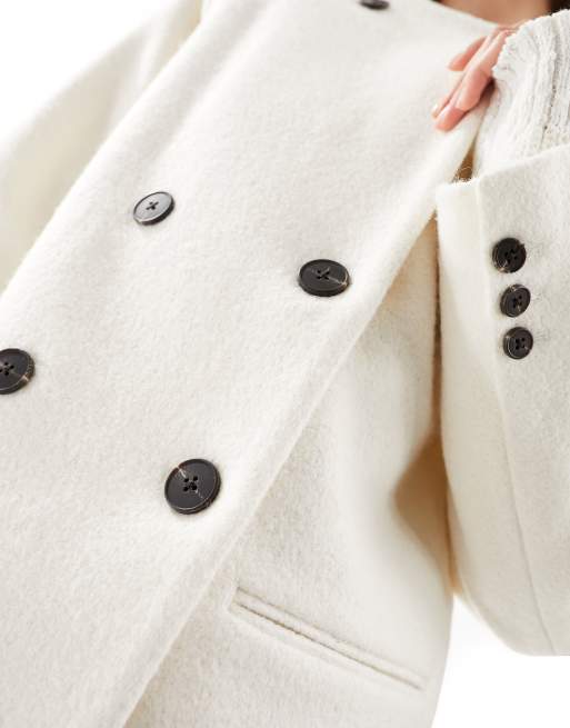 White wool hot sale jacket short