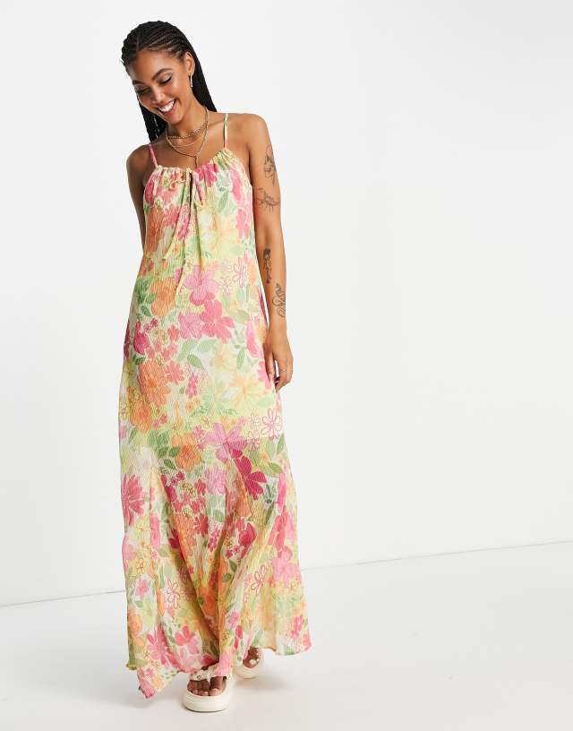 NA-KD X Dani Pavlica scoop back maxi dress in floral print