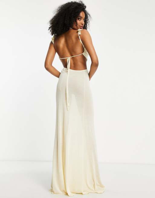 White sheer hot sale maxi dress